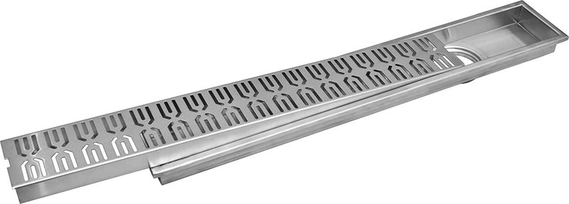 Primax 304 Grade Stainless Steel Long Shower DrainFloor TrapJali Removeble GrateLid for Bathroom and Kitchen 10 x 45 cm Matt E418Arrow - Image 4