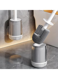 LIMITLESS Long Handle Plastic Toilet Brush Z5 Toilet Brush with Holder Upgraded Silicone Bristles Toilet Cleaner Multifunctional Brush Deep Cleaning with Standing Holder&Wall  - Image 2