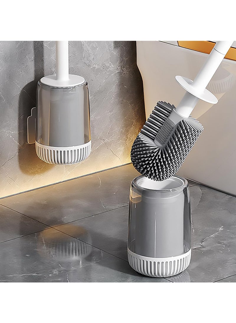LIMITLESS Long Handle Plastic Toilet Brush Z5 Toilet Brush with Holder Upgraded Silicone Bristles Toilet Cleaner Multifunctional Brush Deep Cleaning with Standing Holder&Wall  - Image 2