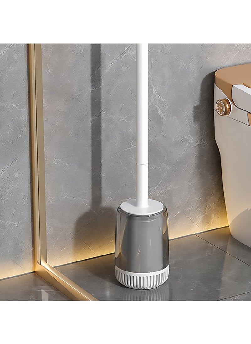 LIMITLESS Long Handle Plastic Toilet Brush Z5 Toilet Brush with Holder Upgraded Silicone Bristles Toilet Cleaner Multifunctional Brush Deep Cleaning with Standing Holder&Wall  - Image 3