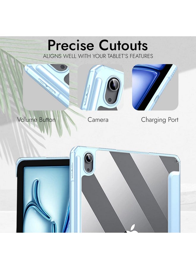 Robustrion - Robustrion Case Cover for iPad Air 11 Inch Cover M2 / iPad Air 5th Generation Cover/iPad Air 4th Gen Hybrid Case with [Pencil Holder] for iPad Air 11 inch/iPad Air 4th 5th 6th Generation - Light Blue - Image 1