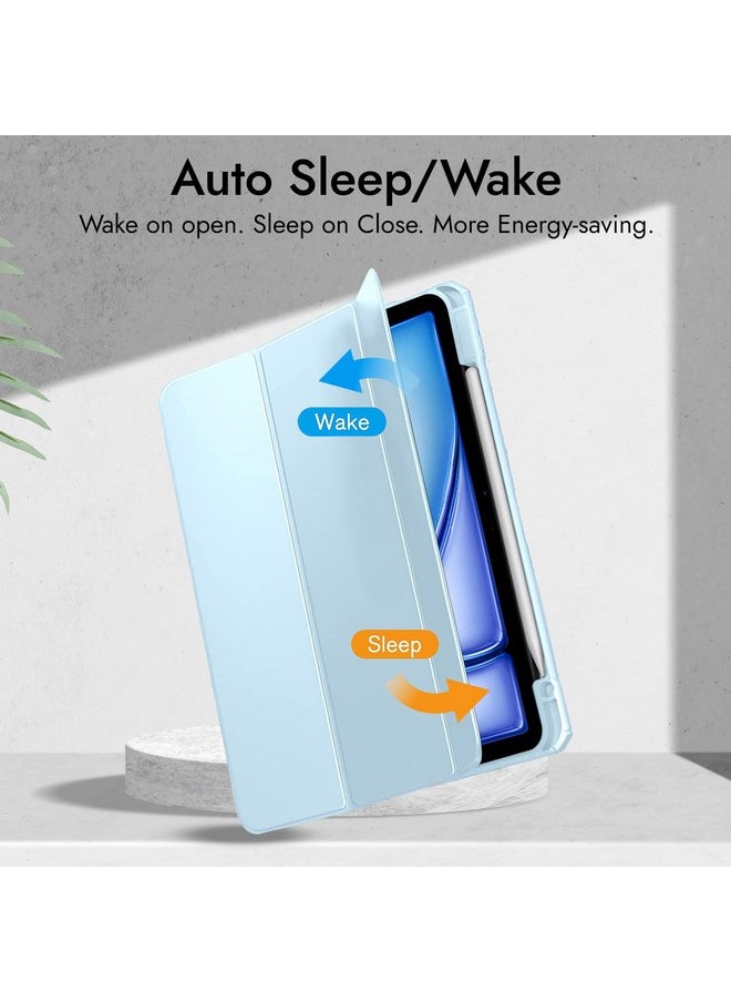 Robustrion - Robustrion Case Cover for iPad Air 11 Inch Cover M2 / iPad Air 5th Generation Cover/iPad Air 4th Gen Hybrid Case with [Pencil Holder] for iPad Air 11 inch/iPad Air 4th 5th 6th Generation - Light Blue - Image 1