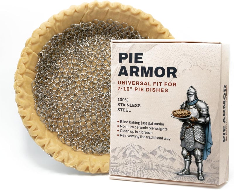 BakeBarn Pie Armor, Universal Fit Pie Weight for 7-10 inch Pies, Durable Alternative to Traditional Ceramic Pie Weights, 100% Stainless Steel 304 - Image 1