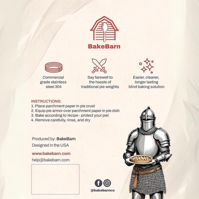 BakeBarn Pie Armor, Universal Fit Pie Weight for 7-10 inch Pies, Durable Alternative to Traditional Ceramic Pie Weights, 100% Stainless Steel 304 - Image 5