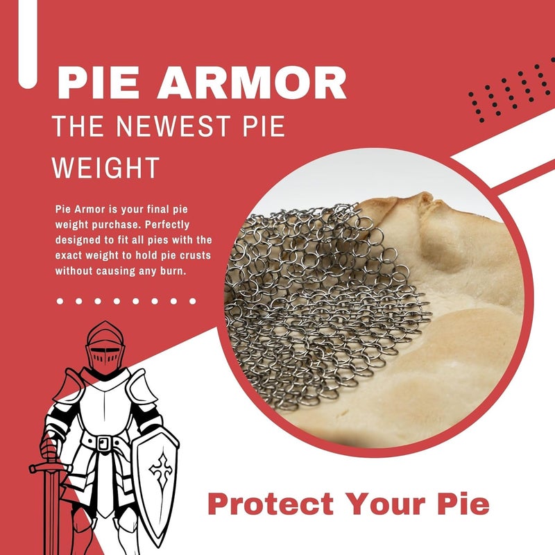 BakeBarn Pie Armor, Universal Fit Pie Weight for 7-10 inch Pies, Durable Alternative to Traditional Ceramic Pie Weights, 100% Stainless Steel 304 - Image 3
