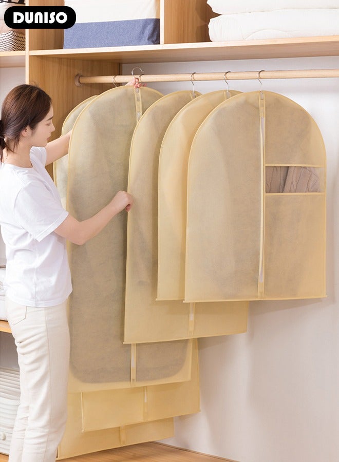 DUNISO 5 Pack Garment Bags for Hanging Clothes with Full Zipper and Clear Window, Dust Proof Hanging Clothes Storage Bag Travel Hanging Garment Bags for Closet Storage, Suit Bags for Closet Storage and Travel  - Image 5