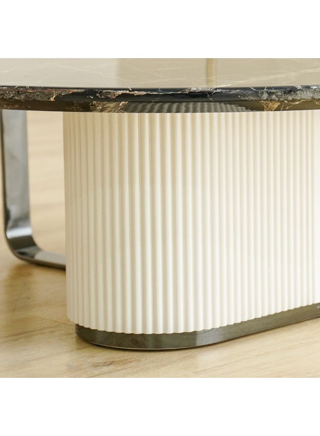 DANUBE HOME Krisalis Coffee Table -Beige/Black - Image 4
