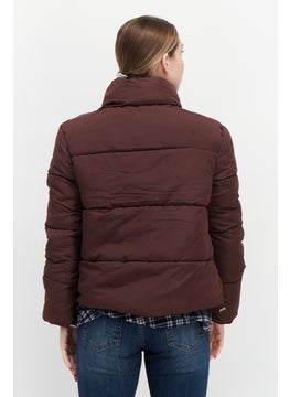 French Connection Women Plain Puffer Jacket, Brown  - Image 3