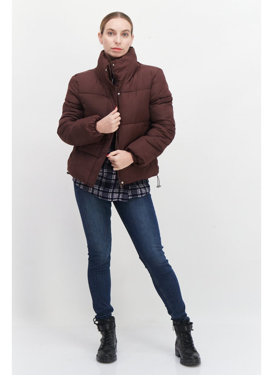 French Connection - Women Plain Puffer Jacket, Brown - Image 1