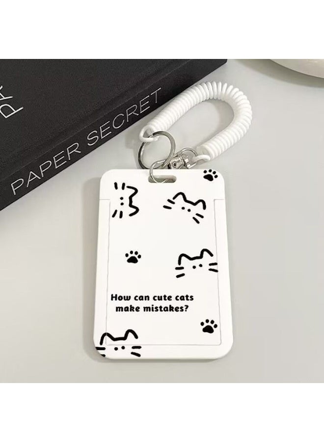 NIBEMINENT 1 - Piece Cute Cat Kpop Photo Card Holder Pendant Key Chain ID Badge Holder ID Card Holder Photo Card Protector for School ID Office ID Access Card for Women Girls