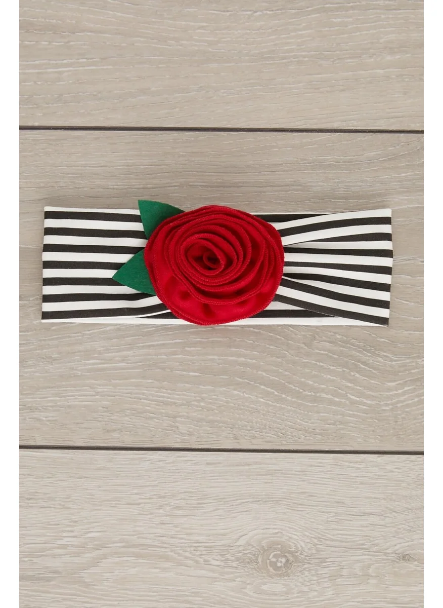 Babygiz Black Red Handmade Soft Natural Cotton Combed Cotton Baby Kids Girls Bandana Rose Series with Unique Accessories