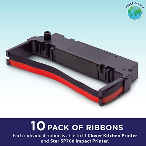 PaperPlanet Paper Planet Replacement Red and Black Ink Printer Ribbon for Clover Kitchen Printer (Star SP700 Kitchen Receipt Printer) | Compatible with Star SP-700BR, RC-700BR, SP-712, SP-742 | 10 Ink Ribbons - Image 2