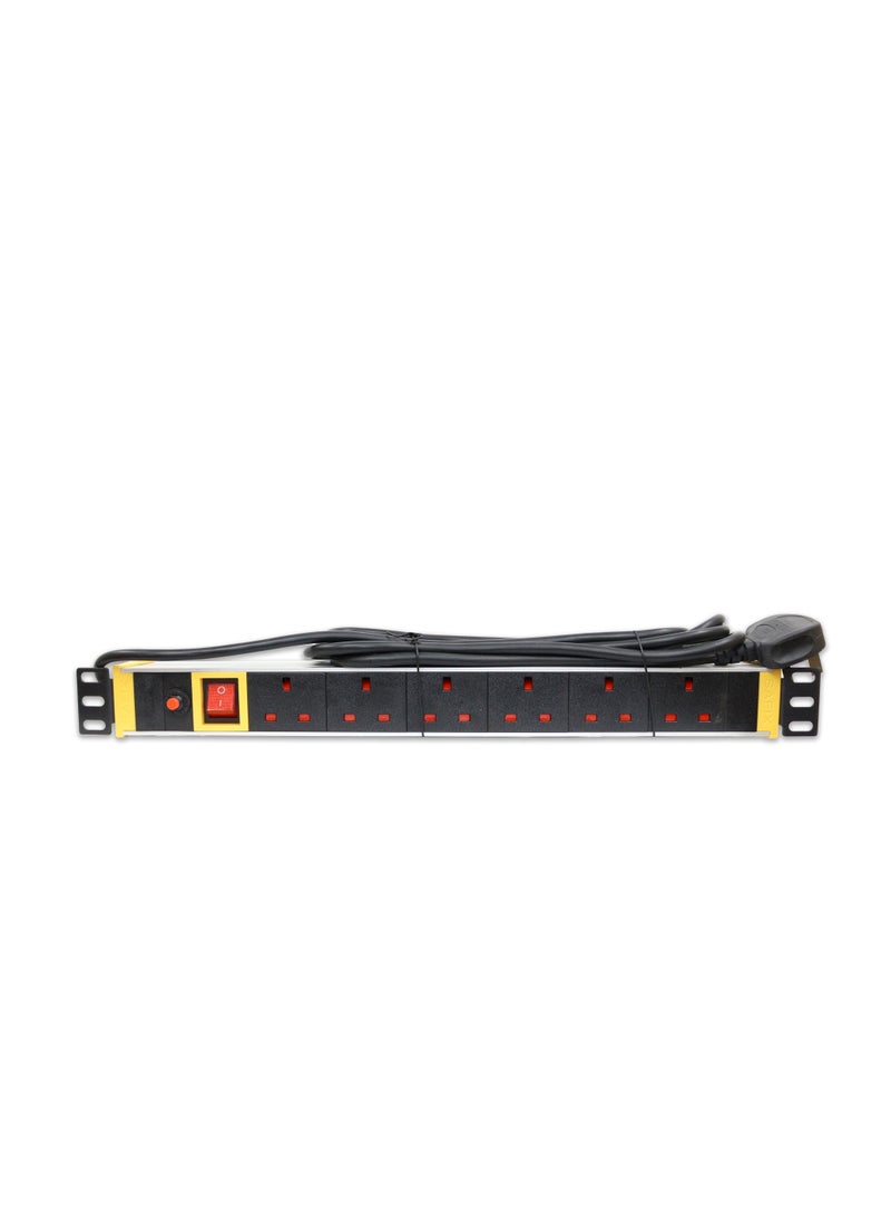 Safix 6 Way Power Extension Cord, Multi plug with STD aluminum Overload Protector-On Off Switch, Saudi Made 