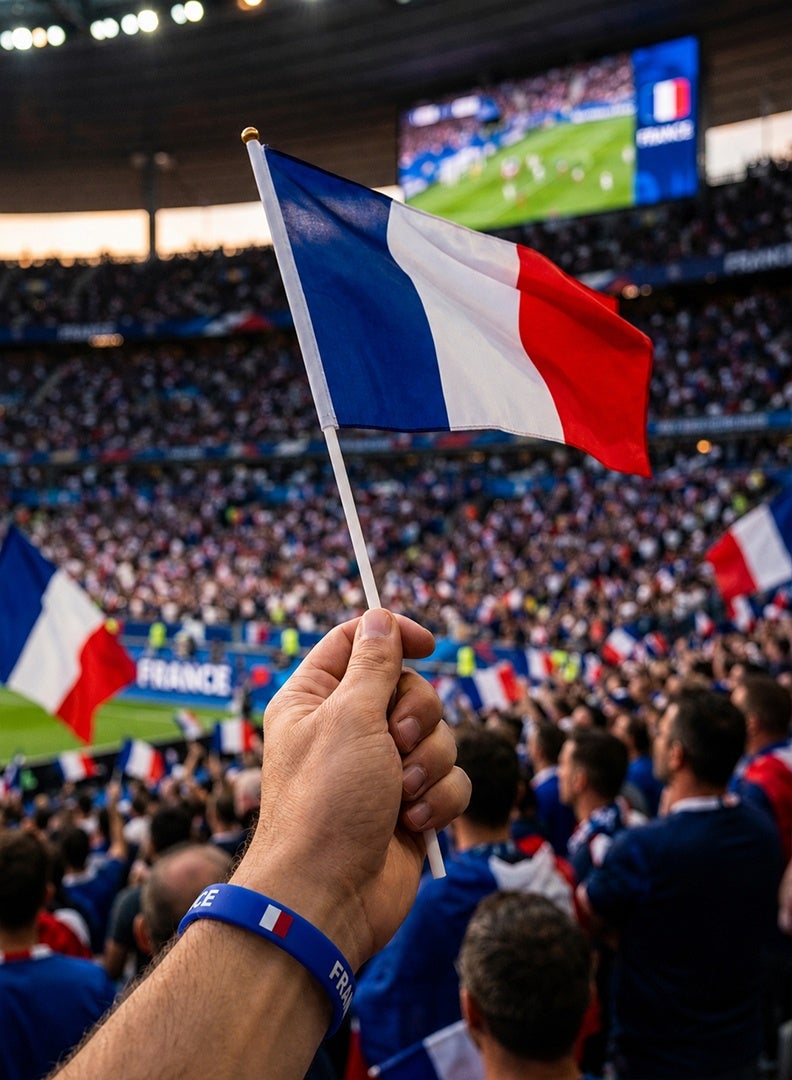 France Football Fan Kit 7-in-1 – Supporter Cheering Accessories Set with Flag, Scarf, Face Paint, Sunglasses, Clappers & Wristband | Football Merchandise for France Fans - Image 5