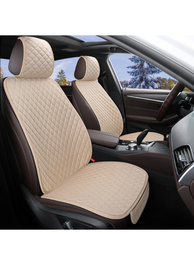 Faux Linen Car Seat Cover for Cars - Durable  Non-Slip - Front Car Seat Protector Covers for Most Automotive, Vans, SUVs, Trucks - 1 Unit - Image 2
