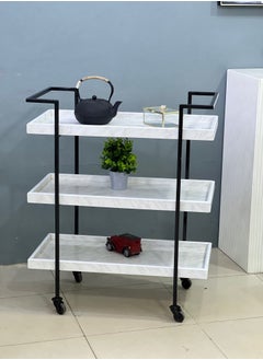 alimforyou 3-tier food serving cart with an elegant and modern design that matches any home decor. It gives a simple touch to the place. Size: 95*40*80 cm  - Image 2