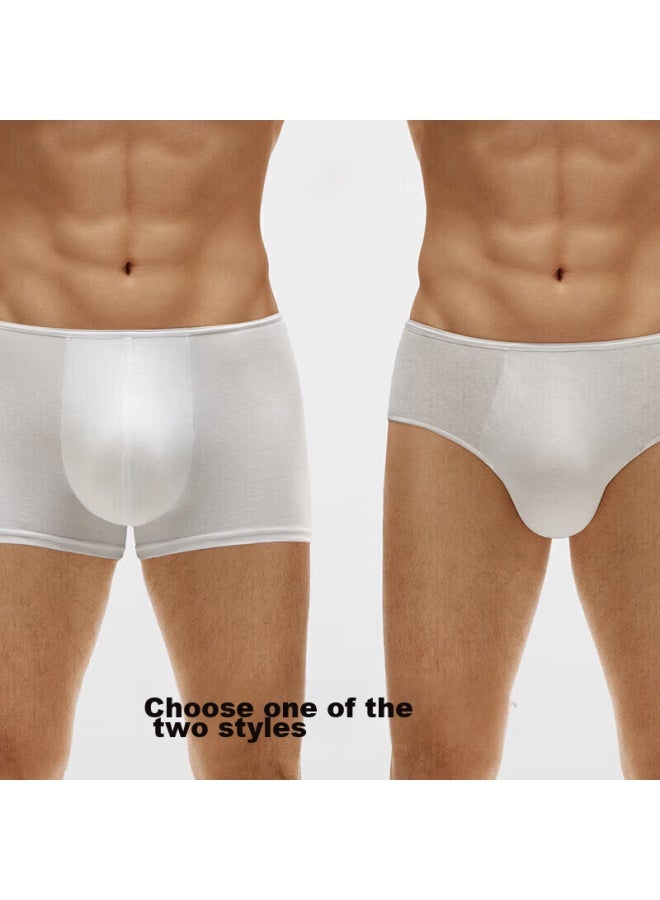 Bananain Jiaonei Men's Disposable Underwear, Eo Sterilized, 100% Pure Cotton, 7a Antibacterial, For Business Trips, Travel, Military Training, Daily Use, Boxer Briefs, 7 Pieces - Image 4