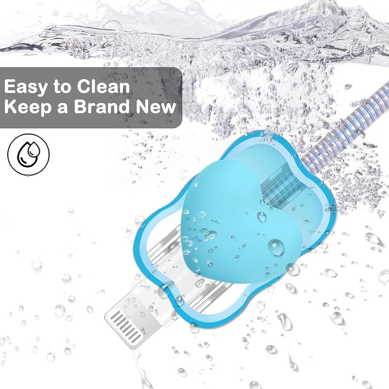 INEFABLE غطاء واقي لشاحن مع نمط ثلاثي الأبعاد لطيف لشاحن آيفون فقط 18 واط و 20 واط، واقي كابل بيانات لحفظ الكابل - مجموعة من 1 (قلب أزرق) - Image 3