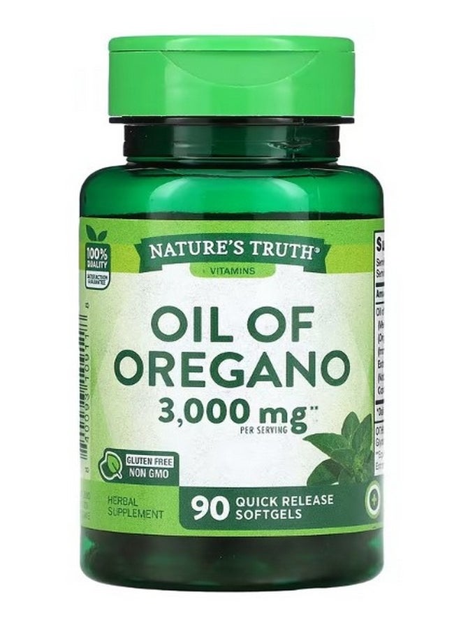 Nature's Truth Oil Of Oregano 3000 mg 90 Quick Release Softgels 1500 mg per Capsule  - Image 1