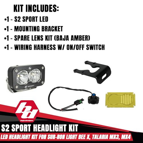 Baja Designs S2 Sport Headlight Kit for Sur-Ron Light Bee X and Talaria MX3/MX4 (Driving Combo; Clear) - Image 4
