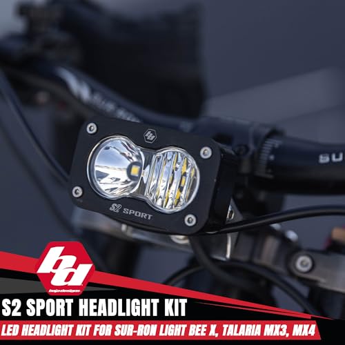 Baja Designs S2 Sport Headlight Kit for Sur-Ron Light Bee X and Talaria MX3/MX4 (Driving Combo; Clear) - Image 2