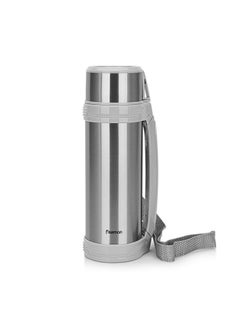 Vacuum Flask with Cup Lid And Buckle Strap , Double Wall 304 Body Stainless Steel Body, Minimalist Stylish Design, Large Capacity For Hot/Cold Water, Coffee, Great For Travel 1500ml