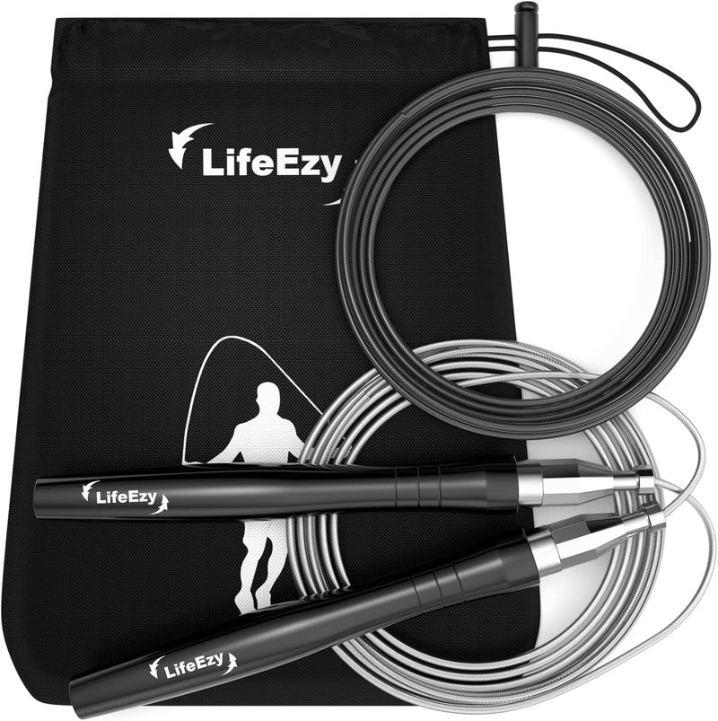 LIFEEZY Jump Rope, High Speed Weighted Jump Rope - Premium Quality Tangle-Free - Self-Locking Screw-Free Design - Jump Ropes for Fitness - Skipping Rope for Workout Fitness, Crossfit & Home Exercises - Image 1