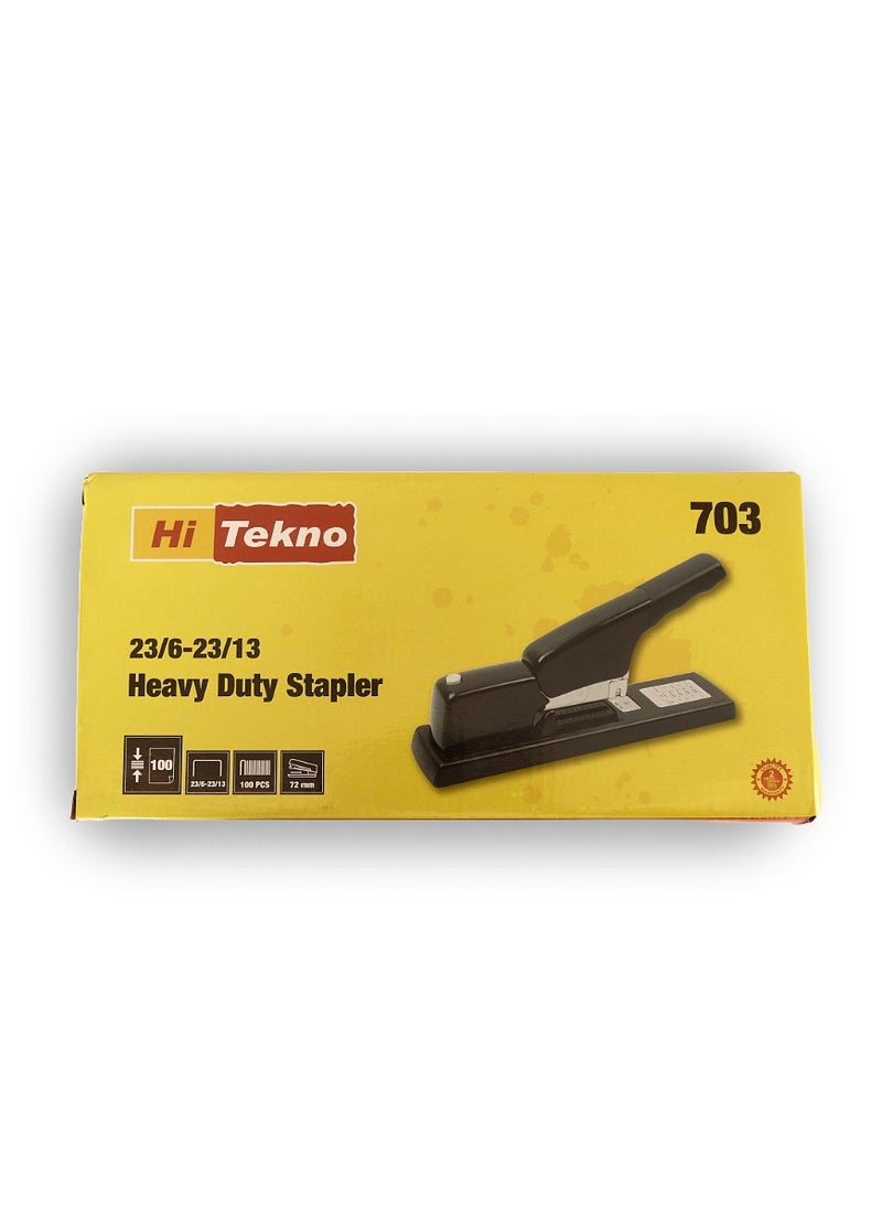 Hi Tekno Heavy Duty Stapler, Large Capacity Labor Saving Stapler Can Staple 100 Pages at Once (Black)  - Image 3