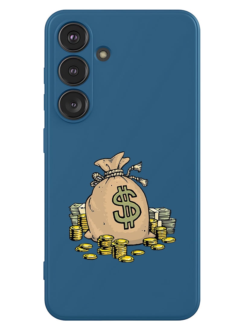 Theodor Protective Slim Fit Case Liquid Silicone Cover with Full Body Protection Anti-Scratch Shockproof Case For Samsung Galaxy S25 (Blue) - Dollar bag - Image 1