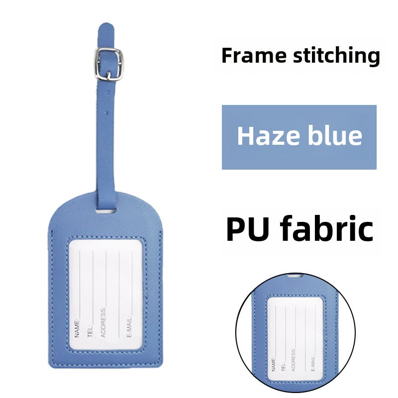 Thick PU Leather Luggage Tag with Flip Cover and Signature PaperFrame car line without flip haze blue Frame car line without flip haze blue