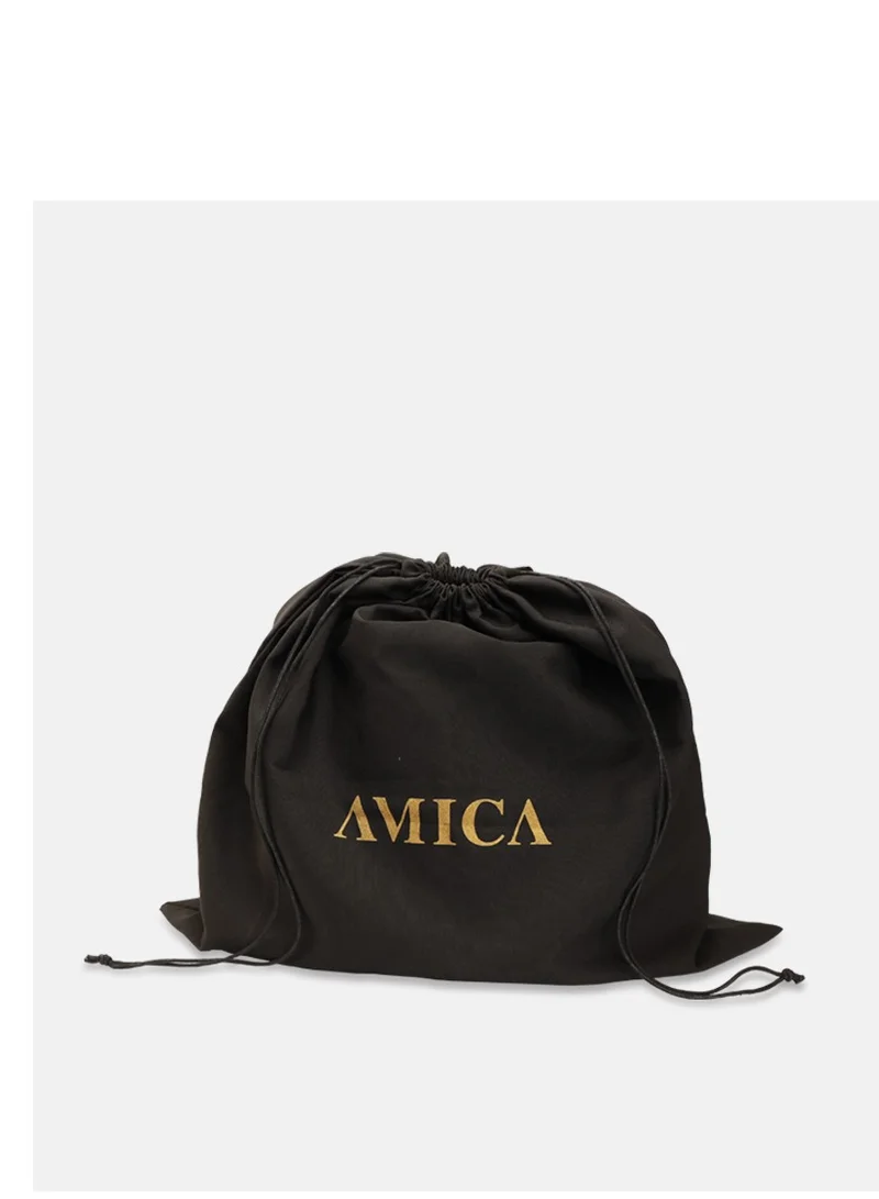 AMICA Rue Ladies Leather Women's Shoulder Crossbody Bag with Woven Strap