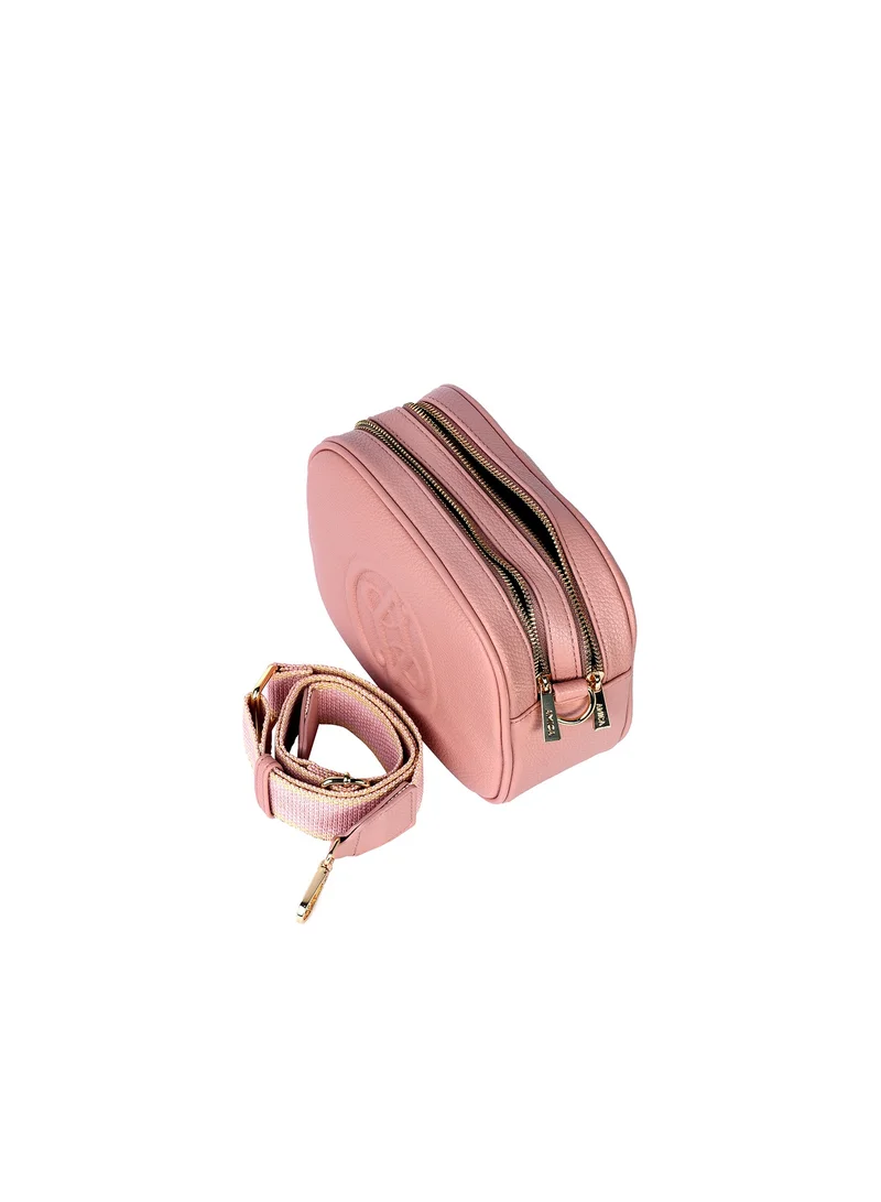 AMICA Rue Ladies Leather Women's Shoulder Crossbody Bag with Woven Strap