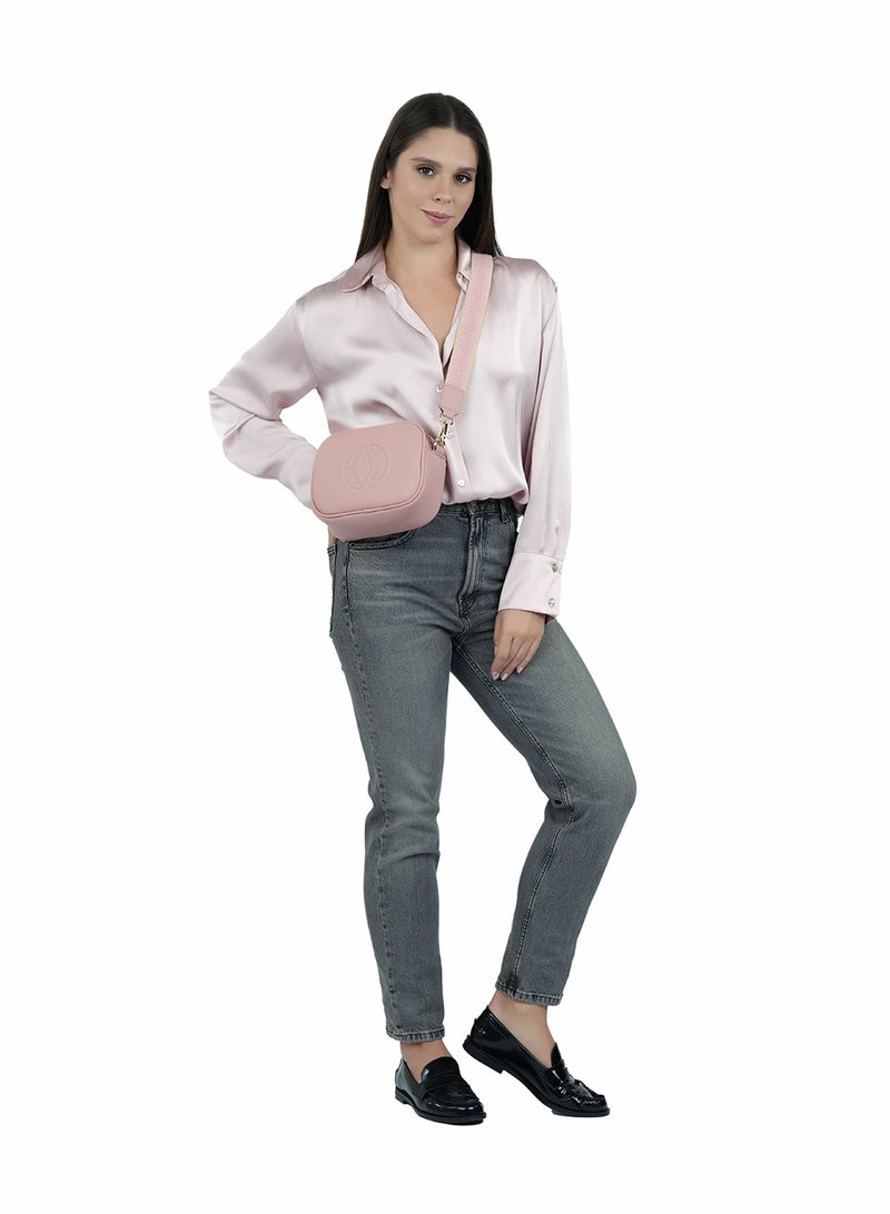 AMICA Rue Ladies Leather Women's Shoulder Crossbody Bag with Woven Strap - Image 5