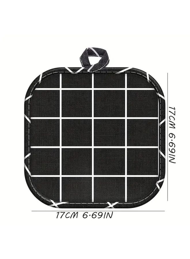 Black Polyester Heat Resistant Non Slip Pot Pads For Stovetop Ovens - Image 3