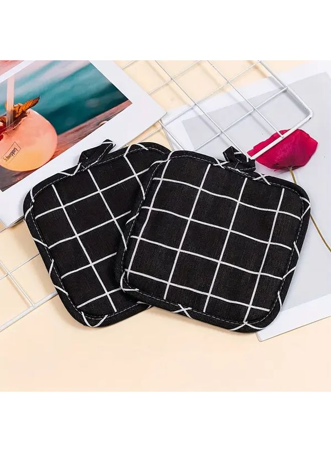 Black Polyester Heat Resistant Non Slip Pot Pads For Stovetop Ovens - Image 5