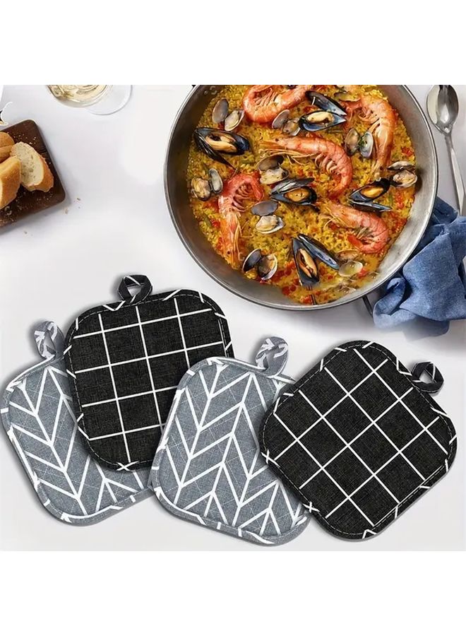 Black Polyester Heat Resistant Non Slip Pot Pads For Stovetop Ovens - Image 1