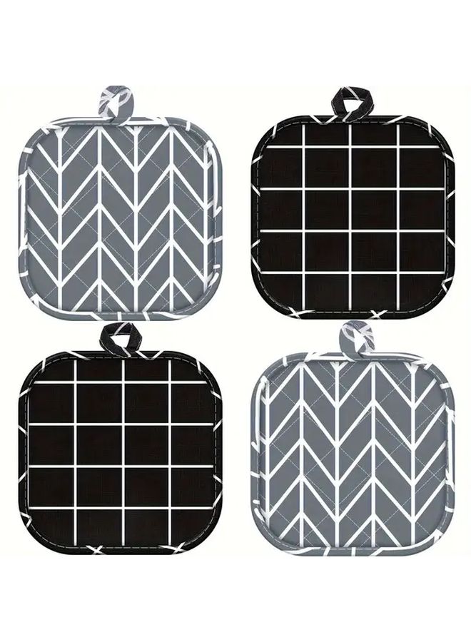 Black Polyester Heat Resistant Non Slip Pot Pads For Stovetop Ovens - Image 4