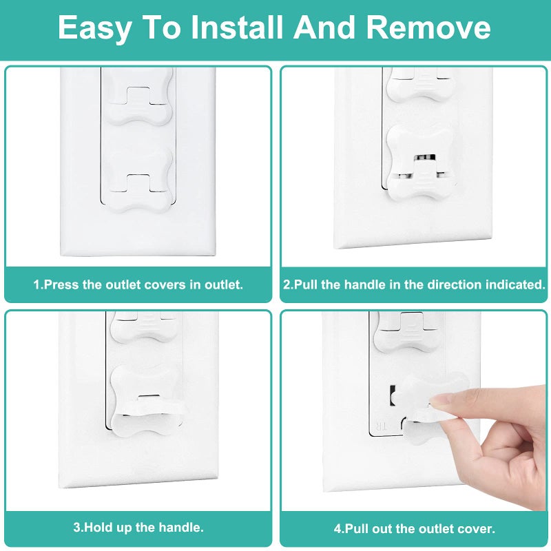 Babepai Outlet Covers Babepai 38-Pack White Baby Proof Electrical Protector Safety Improved Baby Safety Plug Covers - Image 5