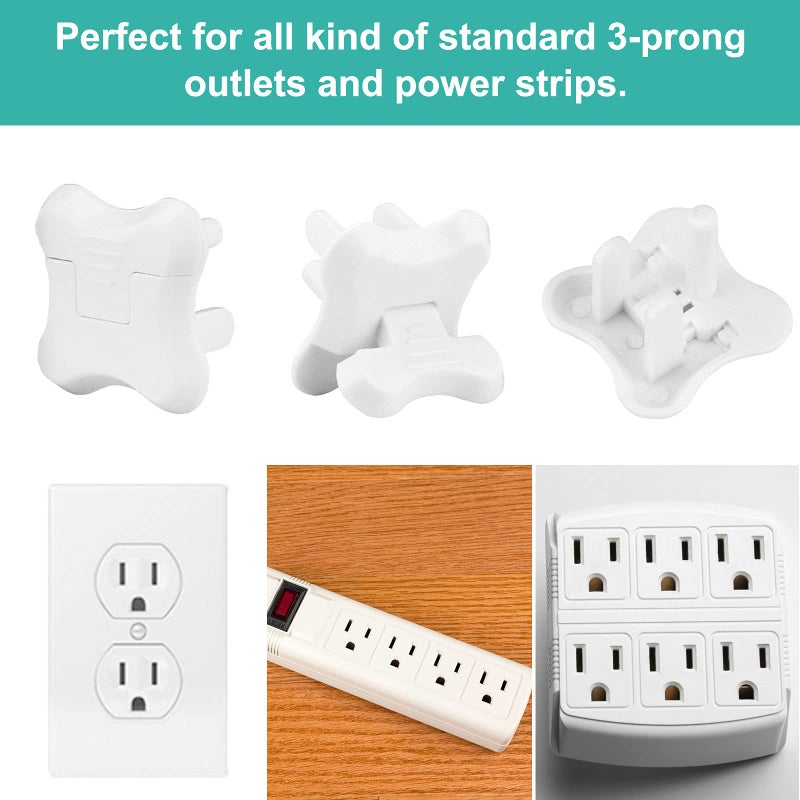Babepai Outlet Covers Babepai 38-Pack White Baby Proof Electrical Protector Safety Improved Baby Safety Plug Covers - Image 4