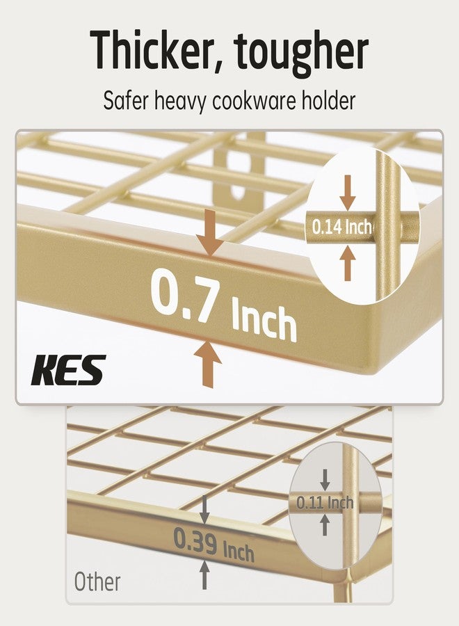 KES 30-Inch Gold Pot Rack Wall Mounted, 2-Tier Hanging Pot and Pan Organizer with 12 Sturdy Hooks, Elegant Modern Kitchen Wall Hanger Shelves, KUR215S75B-GD - Image 4