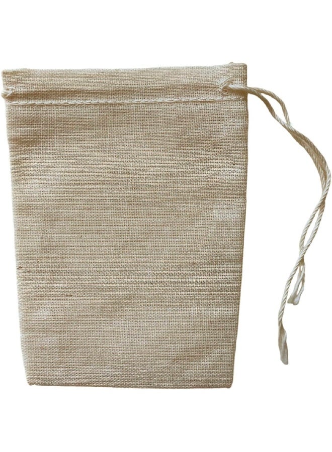 Regency Wraps Regency Wraps 100 Cotton AllNatural Drawstring Bag Pouches for Enclosing Bulk Spices Tea Potpourri Jewelry Crafting Wedding Favors 3 x 4 Pack of 4  - Image 5
