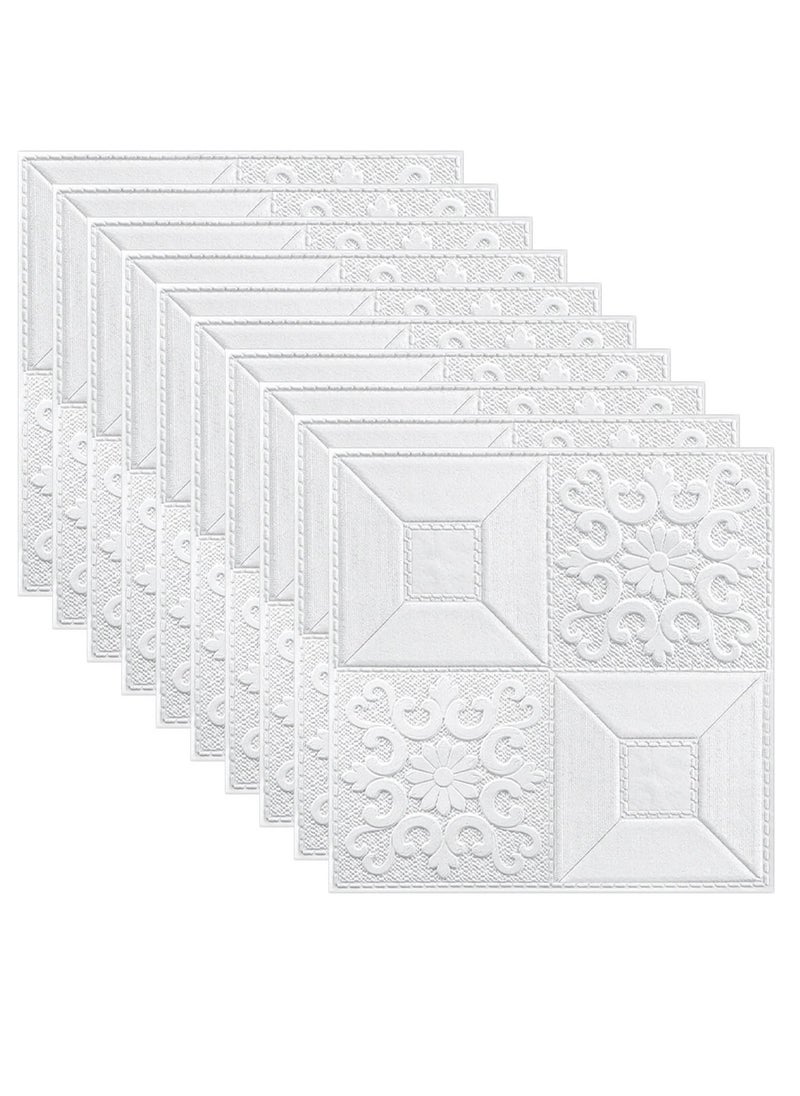RATSAW 10Pcs 3D Wall Panels 350 * 350mm 3D Brick Wall Stickers Self Adhesive Wall Tiles 3D DIY Tile Brick Wall Stickers Waterproof XPE Foam Panel for Door Floor Furniture  - Image 1