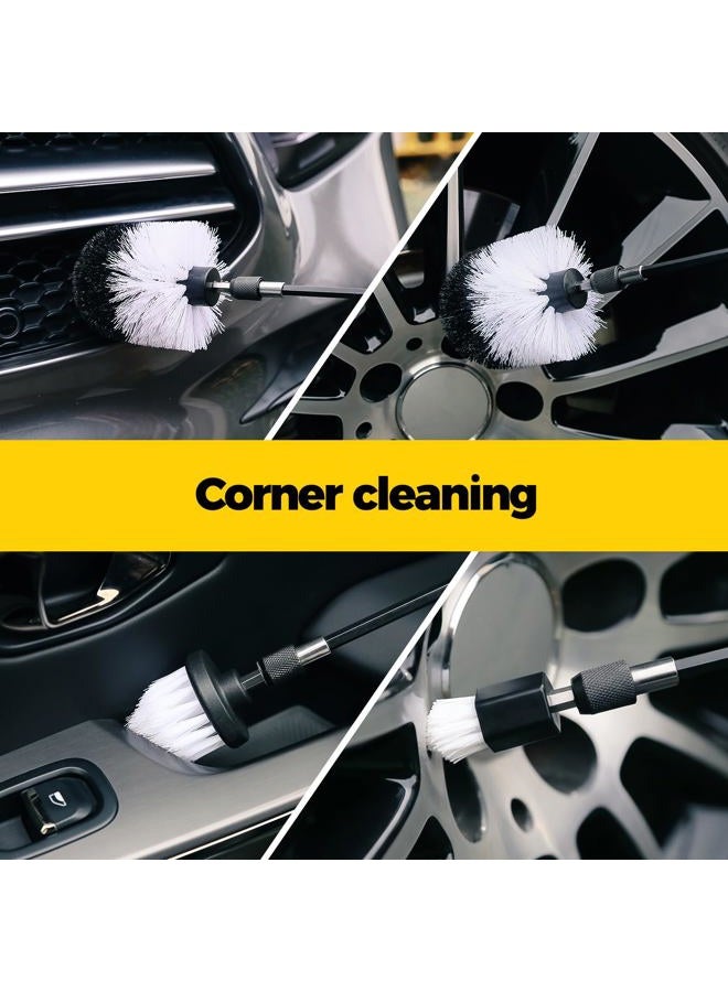 Holikme 7Pack Drill Brush Attachment Set-Car Interior Detailing Kit，Power Scrubber Brush Extended Long Attachment for Bathroom, Car，Shower，Carpet,Boat,Kitchen，Floor and Tile，White - Image 2