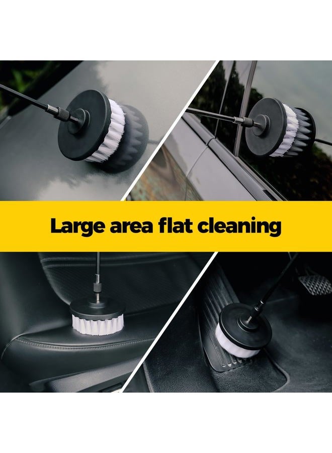 Holikme 7Pack Drill Brush Attachment Set-Car Interior Detailing Kit，Power Scrubber Brush Extended Long Attachment for Bathroom, Car，Shower，Carpet,Boat,Kitchen，Floor and Tile，White - Image 3