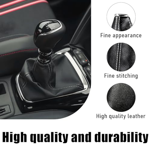 Ohleats Car Shift Knob Dust Cover Automotive Shifter Boot Sleeve Replacement ManualAutomatic Gear Shift Cover for Most Car Truck SUV Universal Interior Car Accessories BlackWhite - Image 5