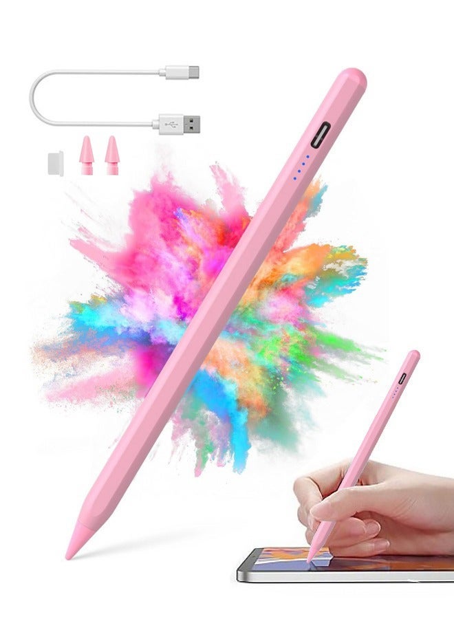 TIGER 2024 Newest iPad Pencil for iPad 9th&10th Gen, Fast Charge Apple Pen for iPad 2018-2024, iPad Pencil for iPad Pro 11/12.9 3/4/5 Gen, iPad Mini 5/6, iPad 6/7/8, iPad Air 3/4/5, Pink - Image 1