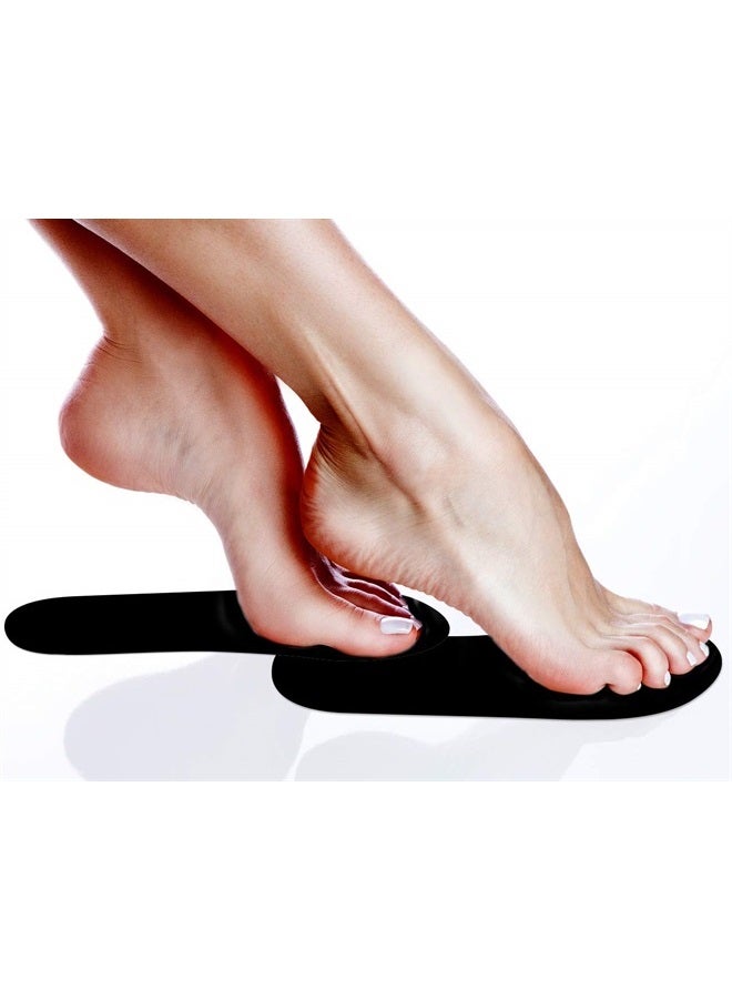 STICKONFEET Premium 60Pairs(120Feets) Spray Tan Feet Pads Protectors PRO Sunless Airbrush Spray Tanning Tent Foot Protection (Black) - Image 1