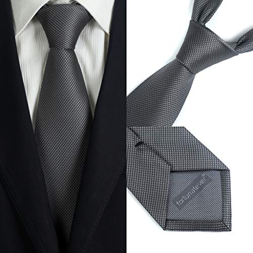 fortunatever Mens Solid Neckties,Gray Ties For Men+Gift Box,58"×3.35" - Image 3