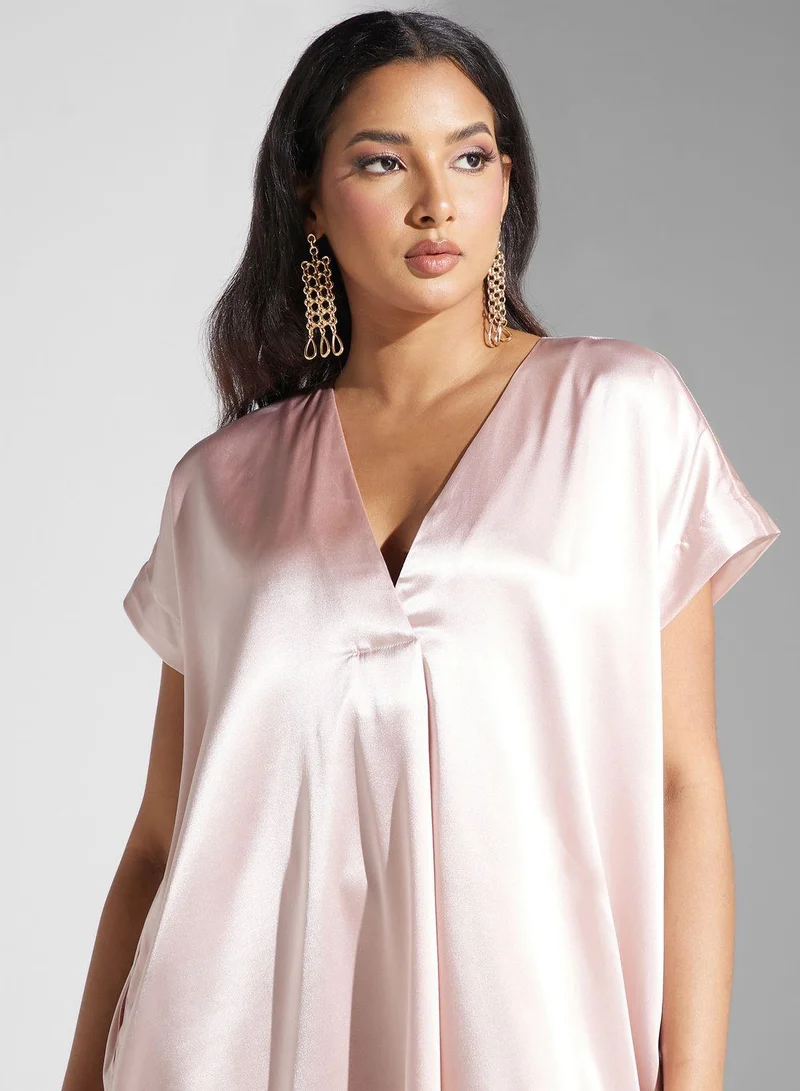 SINOIR V-Neck Cape Sleeve Kaftan