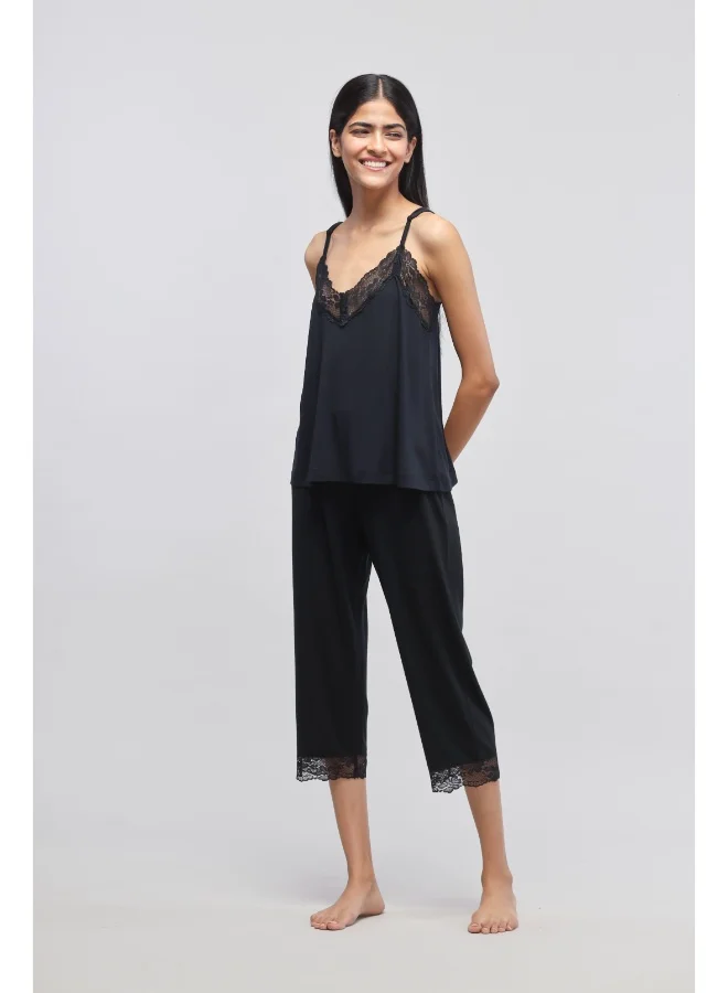 NeceSera Delicate Black Lace Tank Top